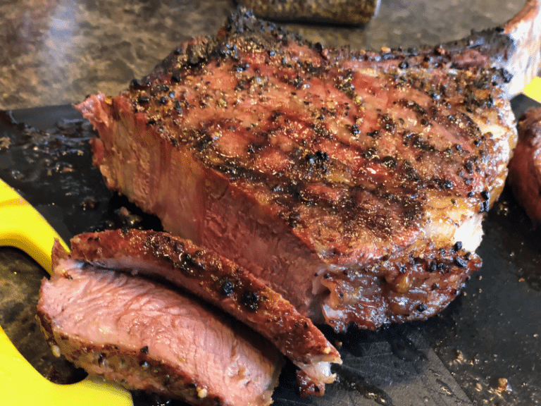 smoking a steak on a traeger